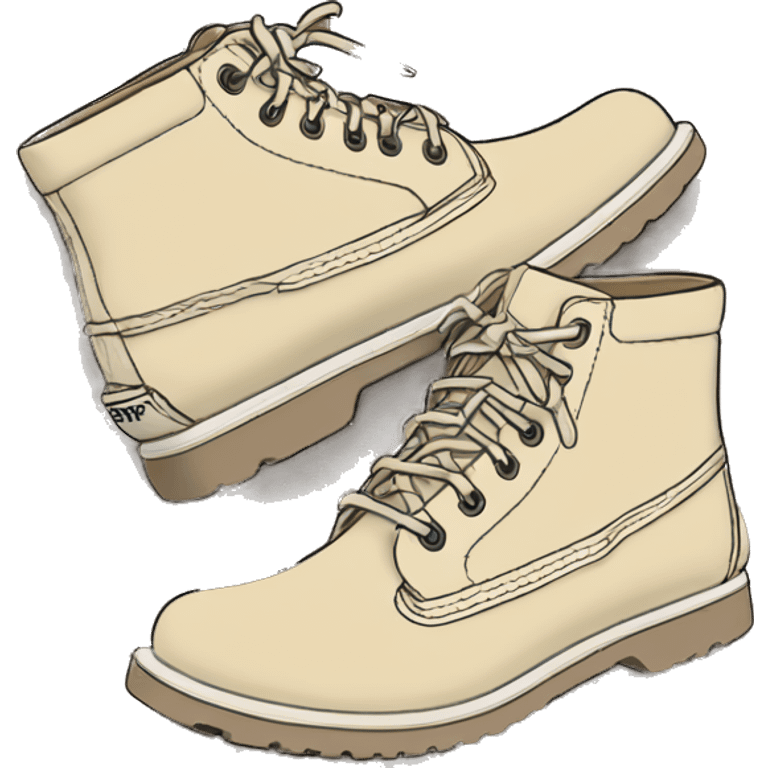 Cream colored sperry lace-up boots emoji