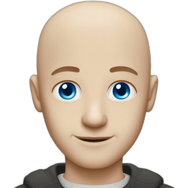 a bald english man with bright blue eyes emoji