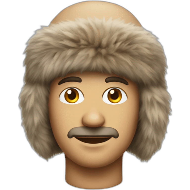 man with fur hat shower emoji