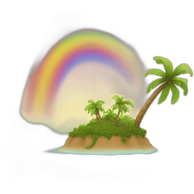 Rainbow on a desert island emoji