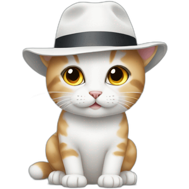 Little cat in white hat emoji