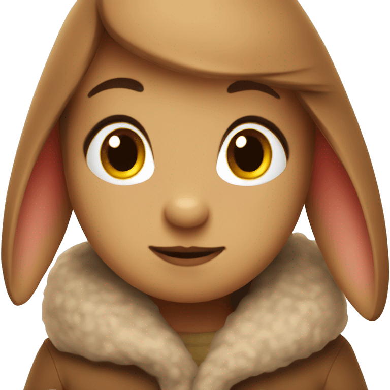 Cozy autumn bunny brown emoji