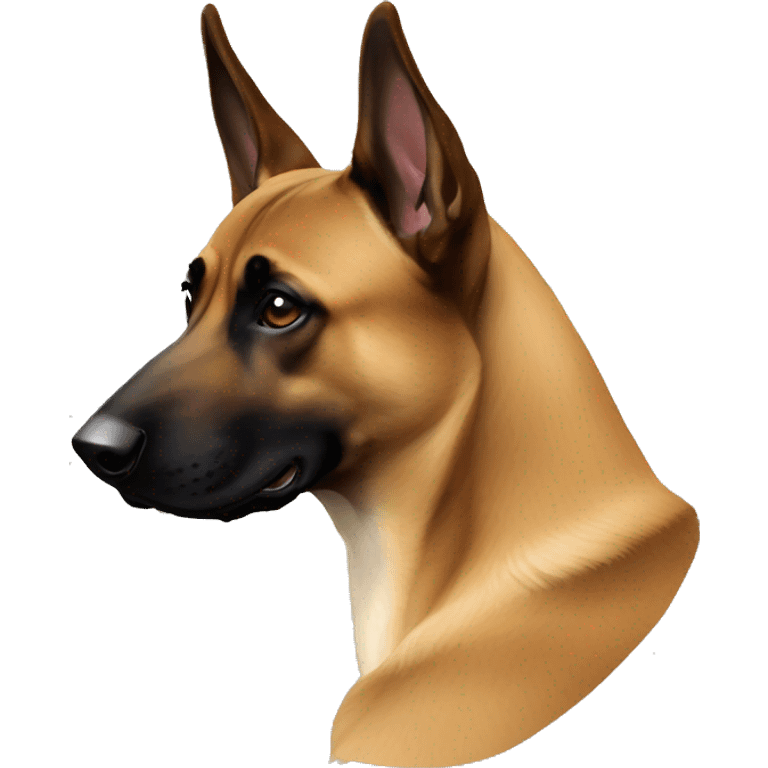 Malinois avec une tâche blanche sur son coût  emoji