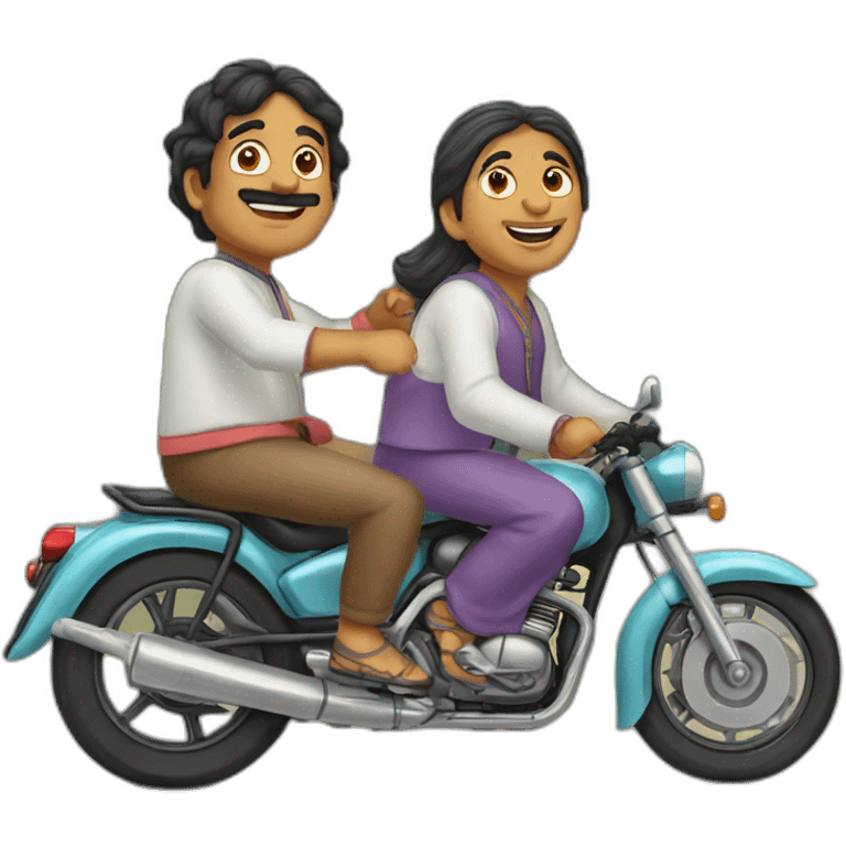 jethalal and babitaji on a bike emoji