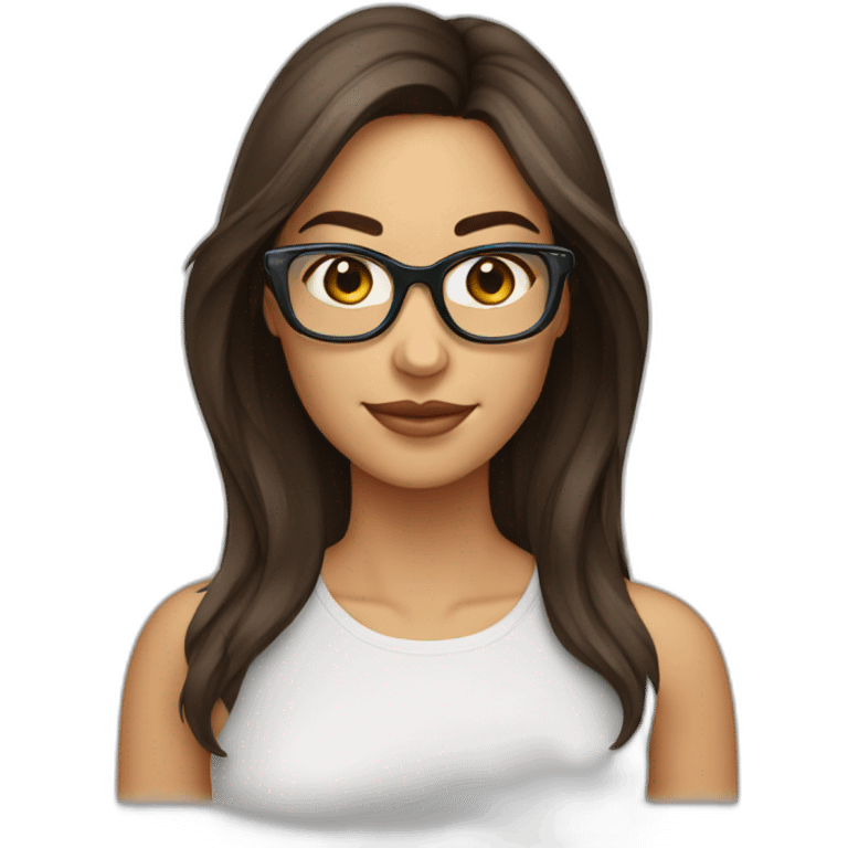 femme brune lunettes transparentes emoji