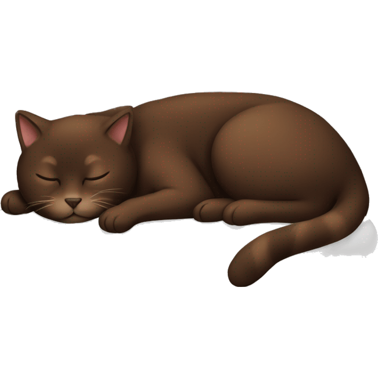 sleeping deep brown cat emoji