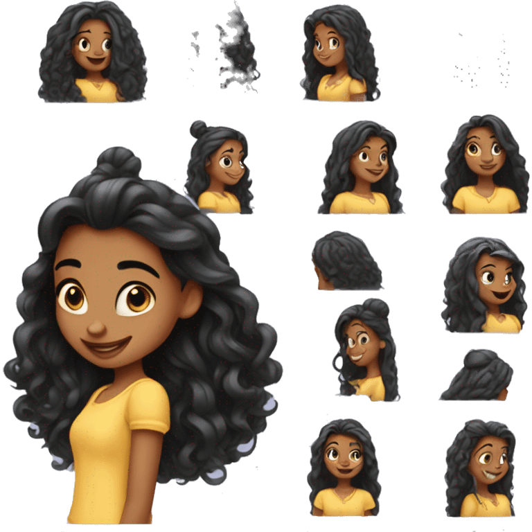 A girl is in love with Disney world long hair  emoji