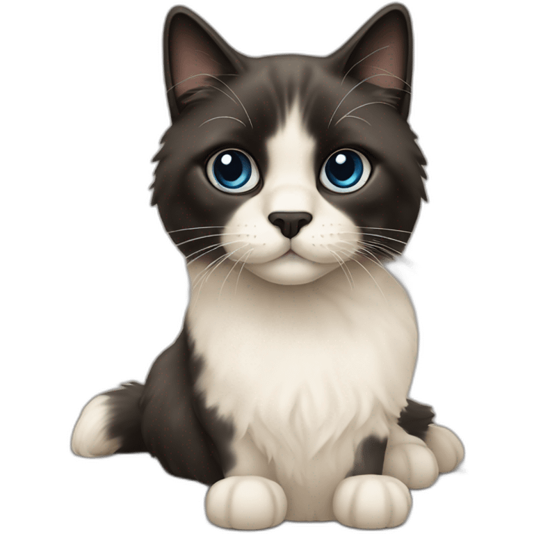 Ragdoll cat with black Labrador emoji