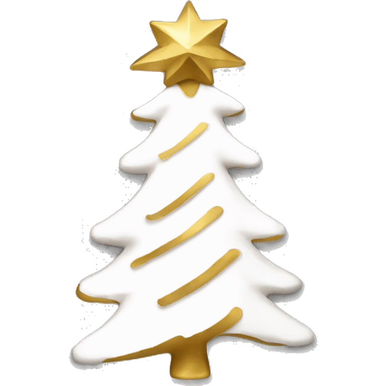  actual white fir christmas tree white and gold decorations.  emoji