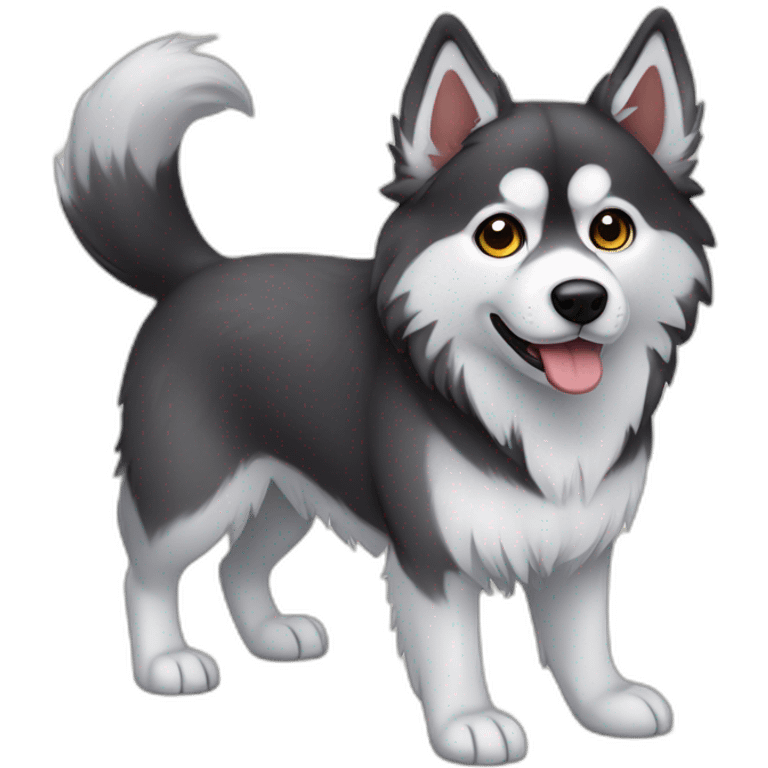 Dog siberian hasky full-height emoji