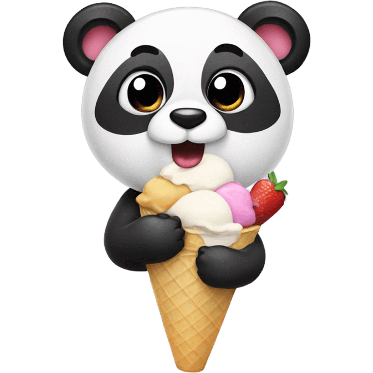 Panda eating ice cream emoji