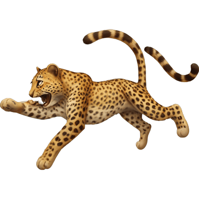 Leopard doing backflip emoji