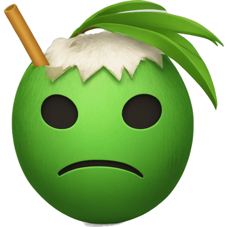 a green coconut with a straw on it emoji