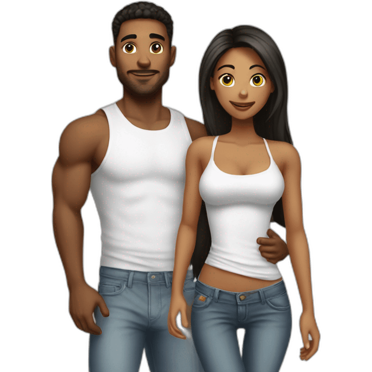 Sexy boy with sexy girl emoji