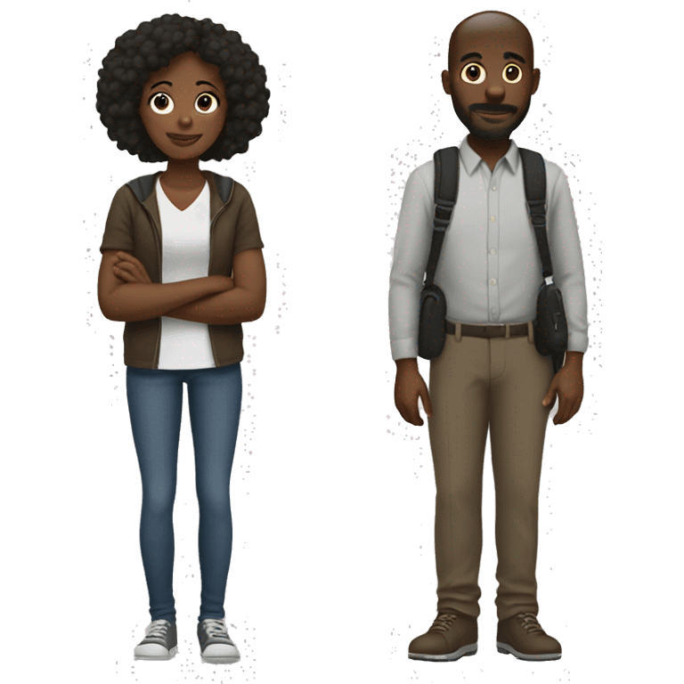 Black brother and sister trip emoji