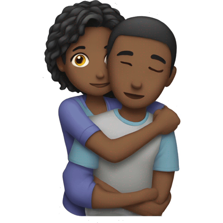 Girl hugging boy emoji