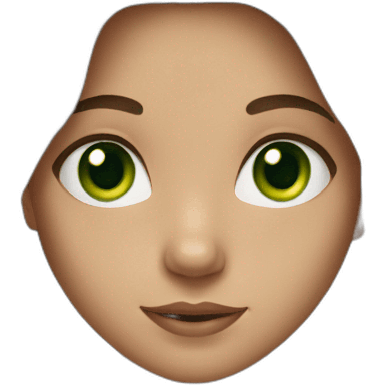 Girl with long brown hair and green eyes emoji