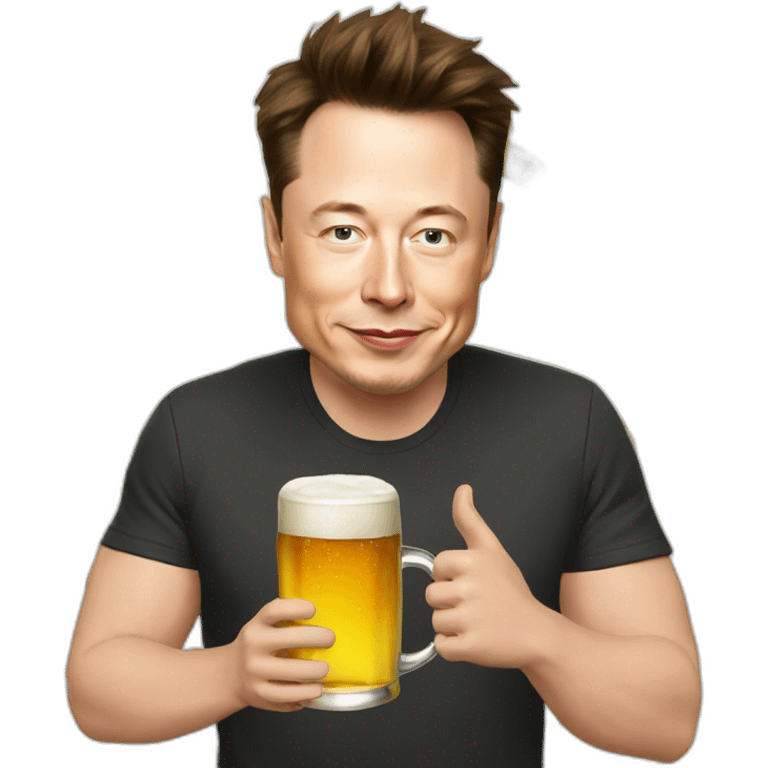 Elon musk with beer emoji