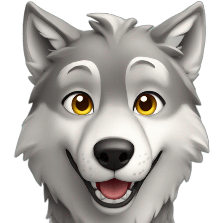 wolf making selfie emoji