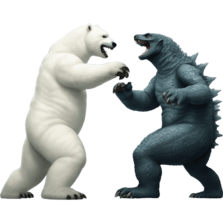 Godzilla fighting polar bear emoji