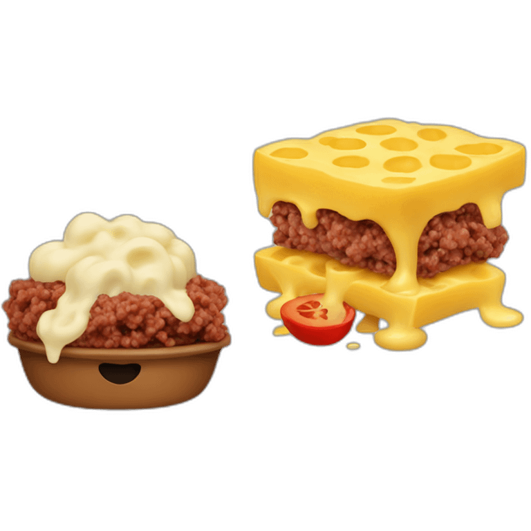 Ground beef and Mac n cheese emoji