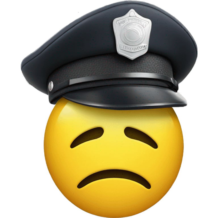 Tired smiley face with police hat emoji