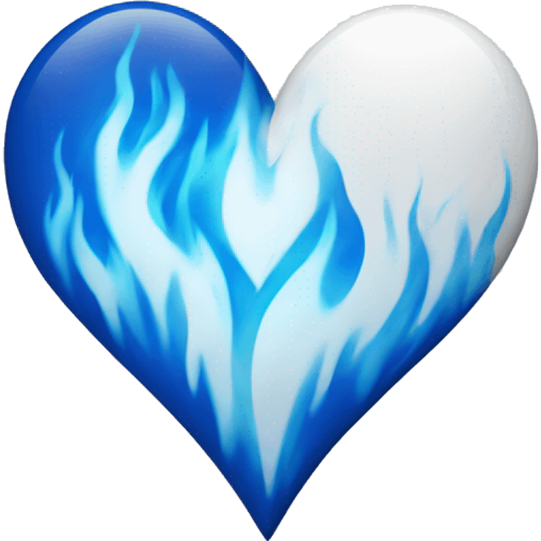 White heart with blue flames  emoji