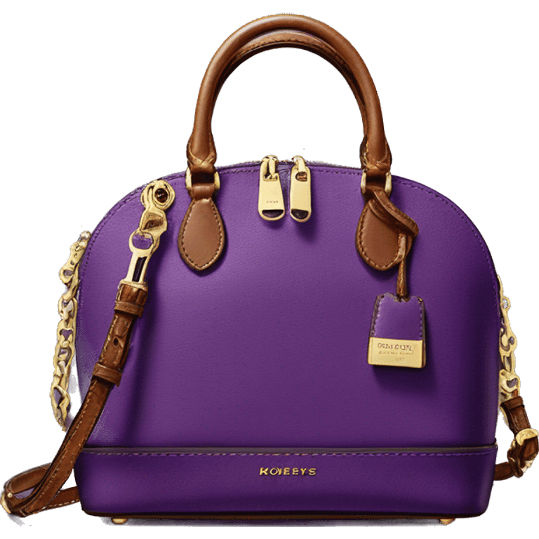 Realistic wine purple color dooney michael kors satchel purse.  emoji