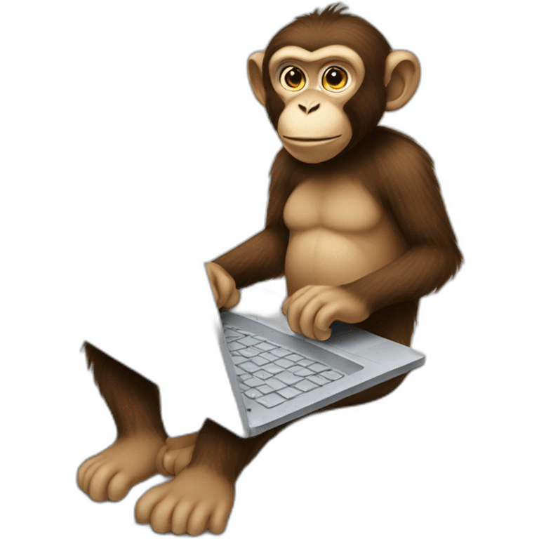 The monkey is working on a laptop emoji