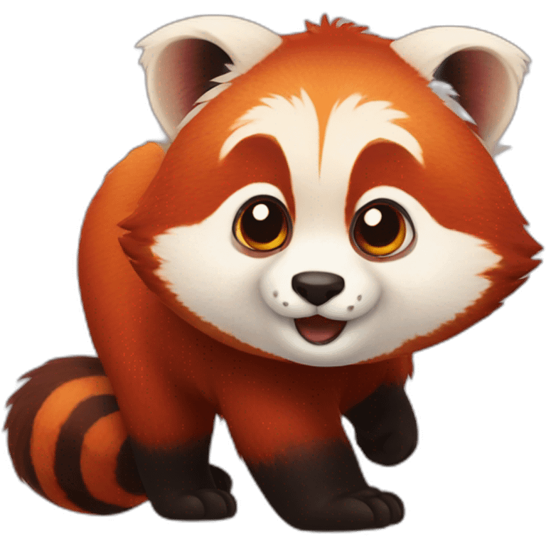 Red panda shaking its tail emoji