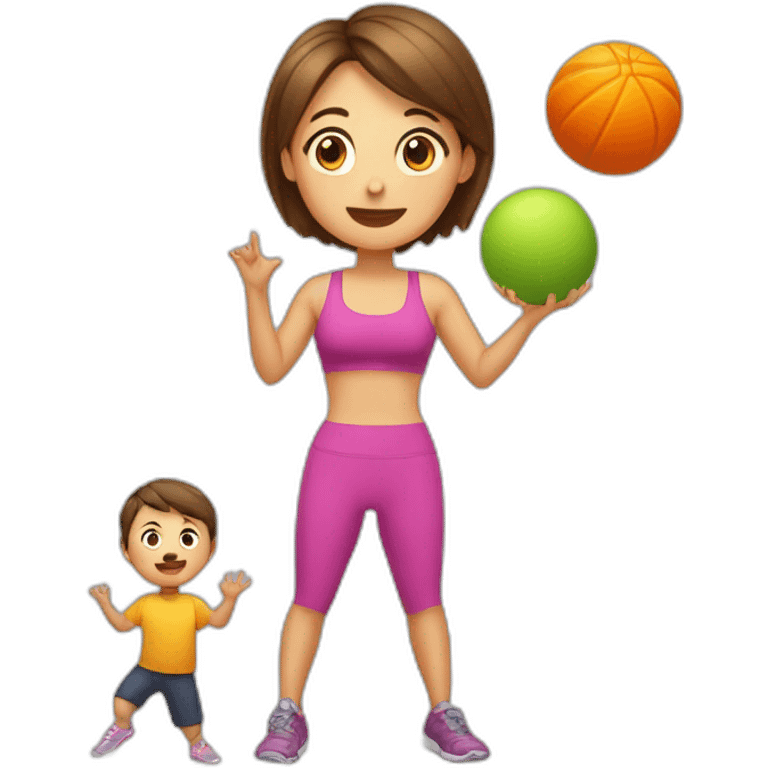 A parent trying to juggle fitness and a toddler emoji