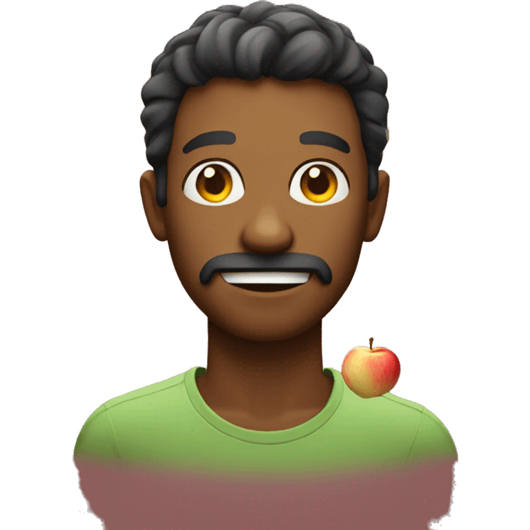 a man that he eat apple emoji