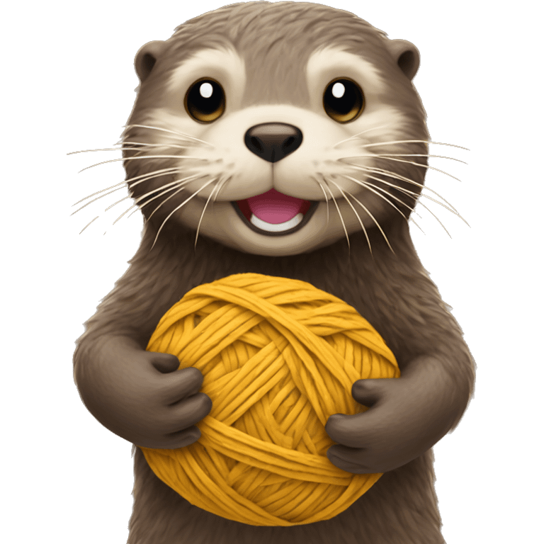 Otter ball of yarn in his hands emoji