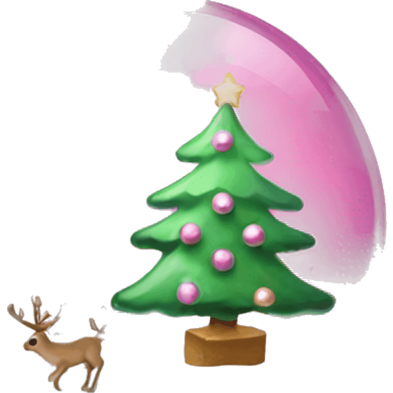 Snowglobe pink Christmas  emoji