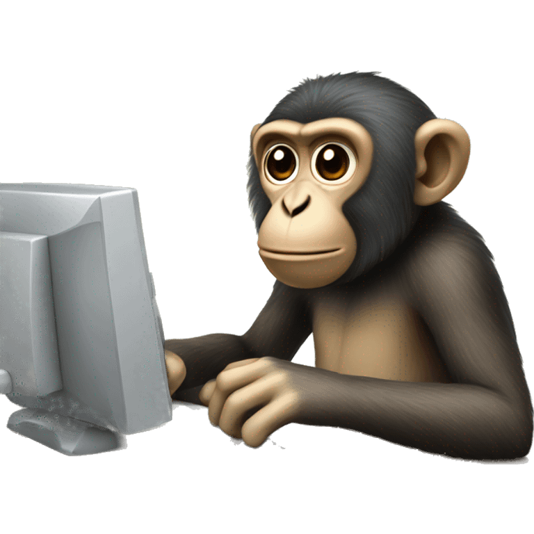 Monkey working on a computer emoji