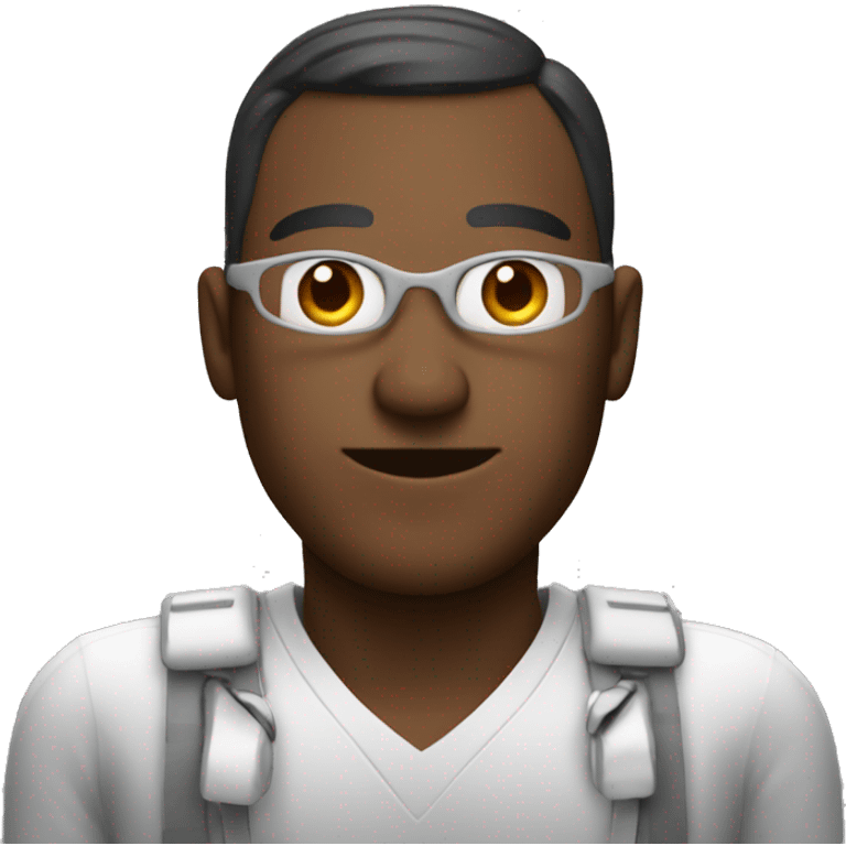 a bolnd man who is working on coding emoji