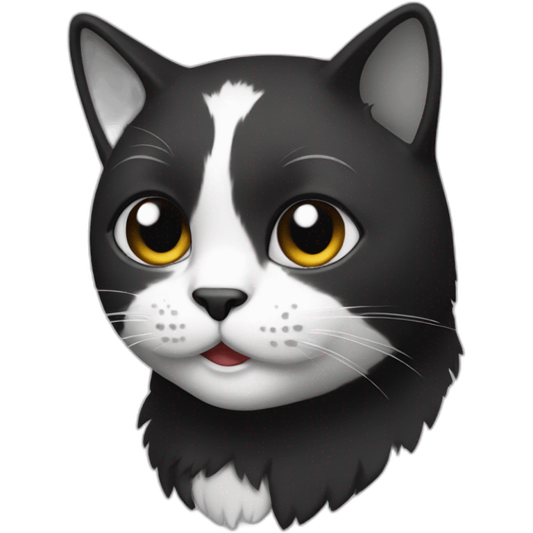 Cat black and White emoji