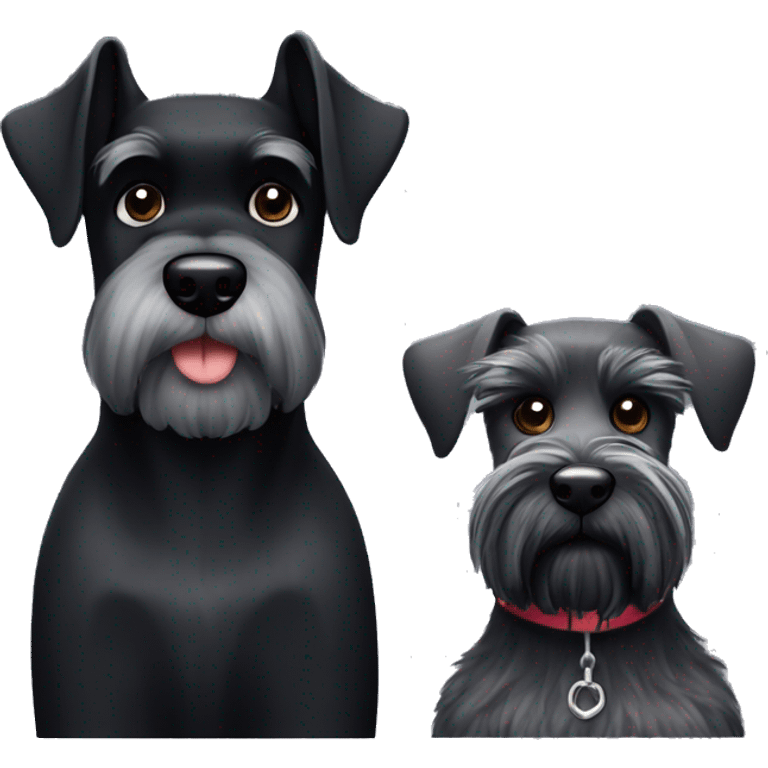 Black miniature schnauzer and a giant schnauzer  emoji