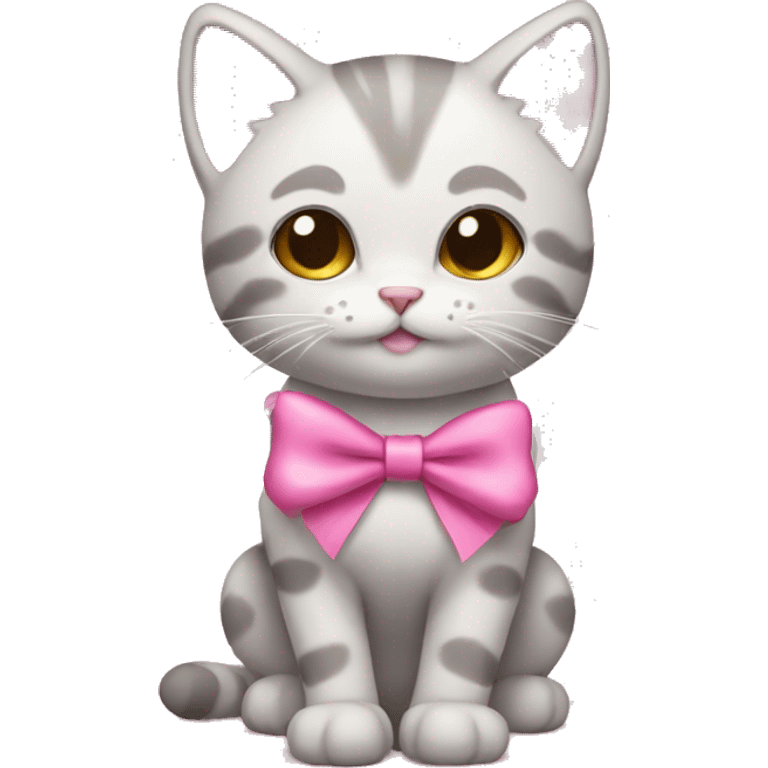 Kitty with pink bow  emoji