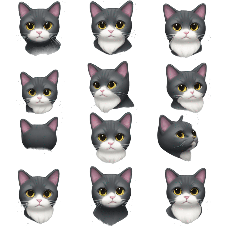 gray tuxedo cat emoji