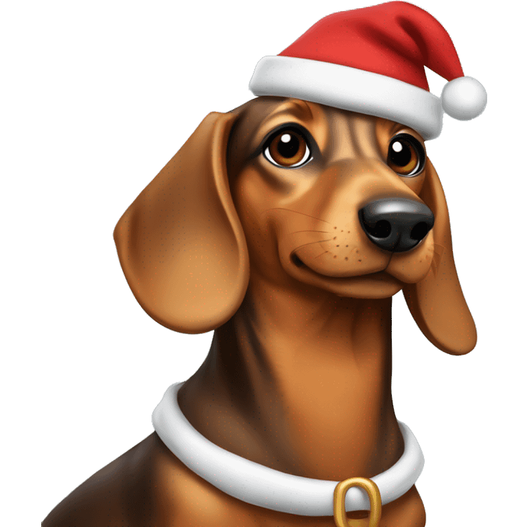 daschund wearing a santa outfit  emoji