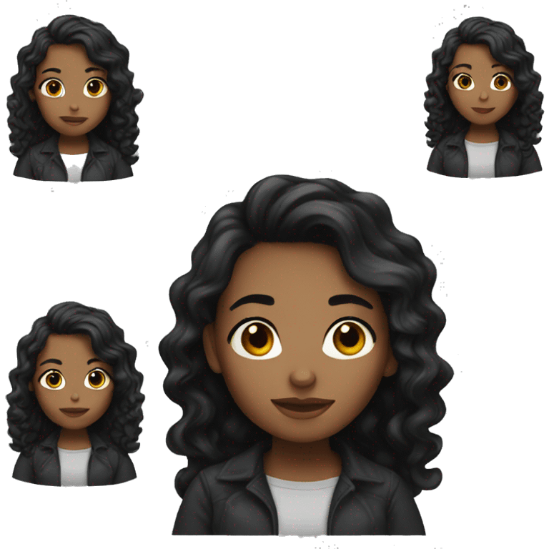 Girl with black wavy hair emoji