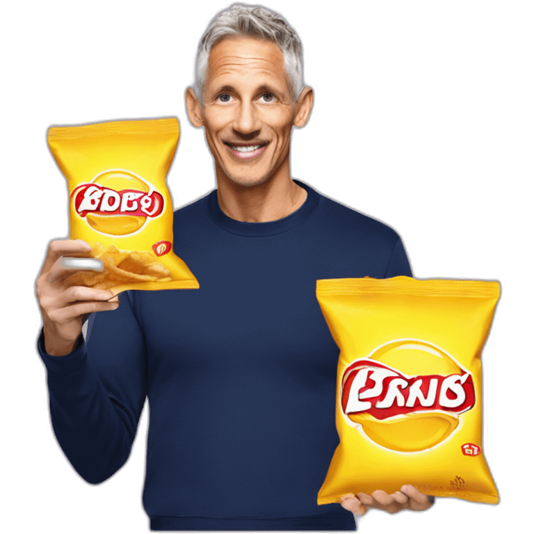 Gary Lineker and a bag of Walkers Crisps emoji