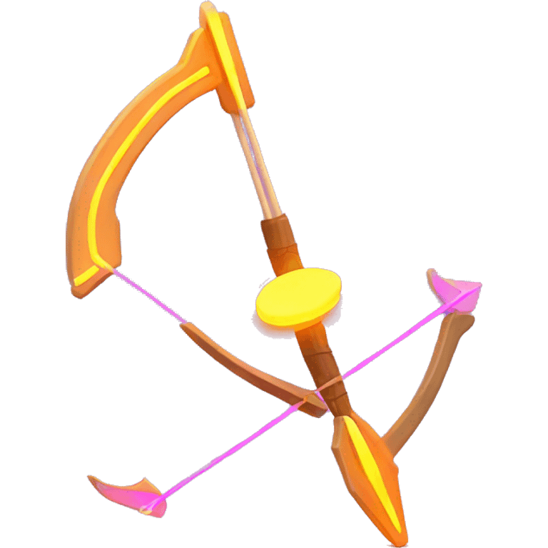 bow and arrow with glowing neon emoji