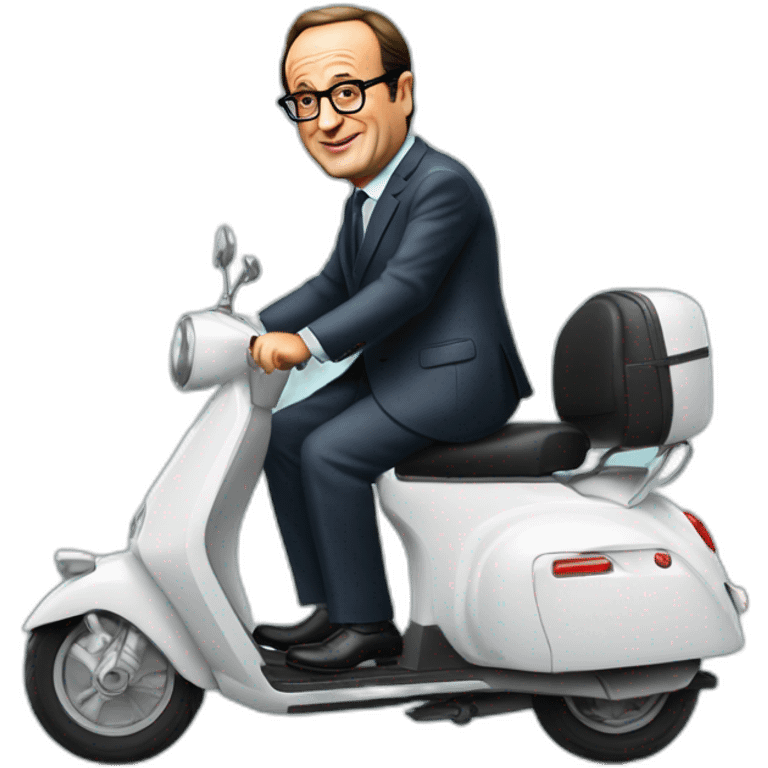 Francois hollande sur un scooter emoji