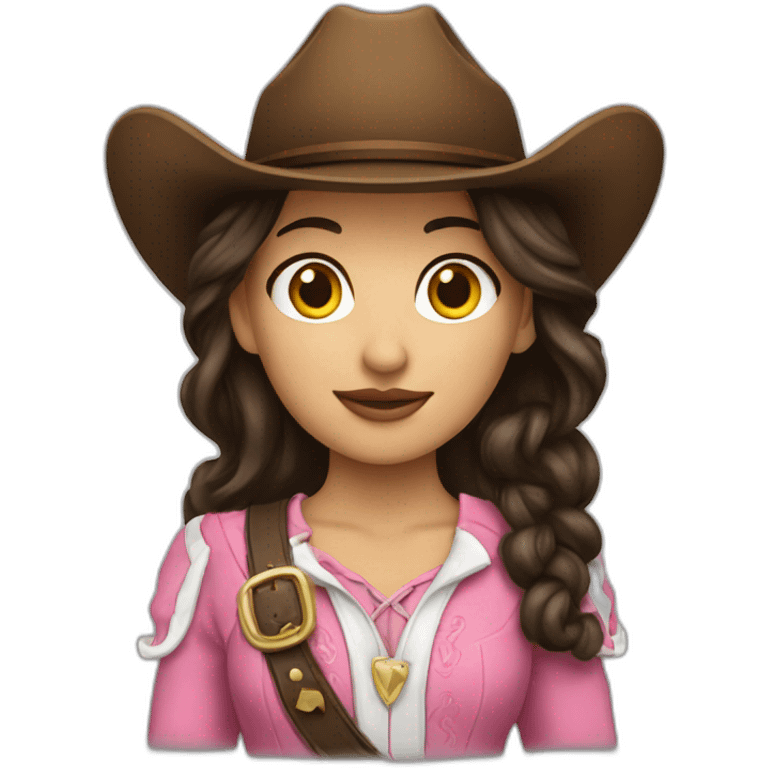 Brunette princess cowgirl emoji