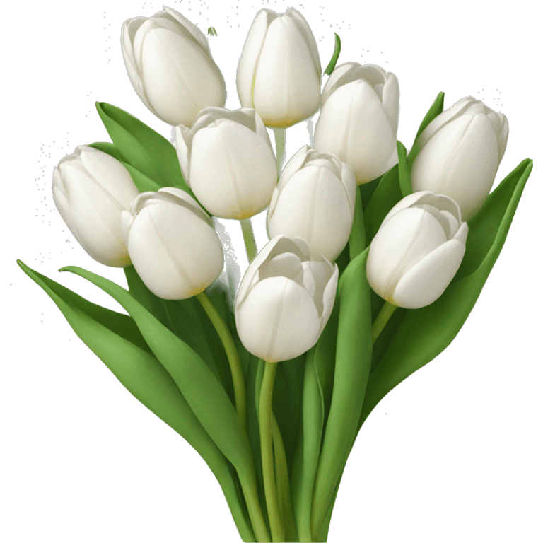 white tulip bouquet  emoji