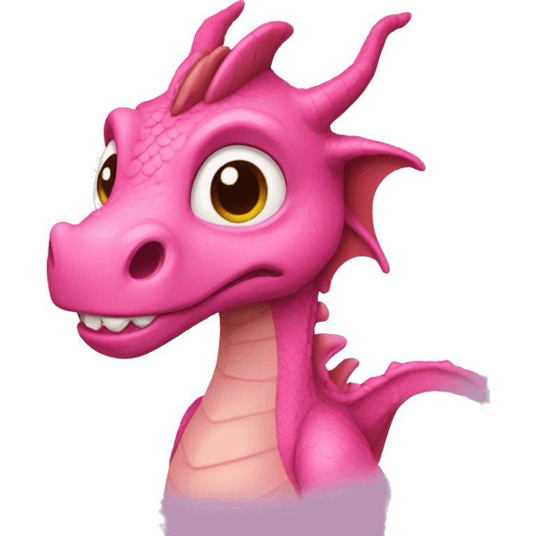 Pink Dragon with short brown hair emoji