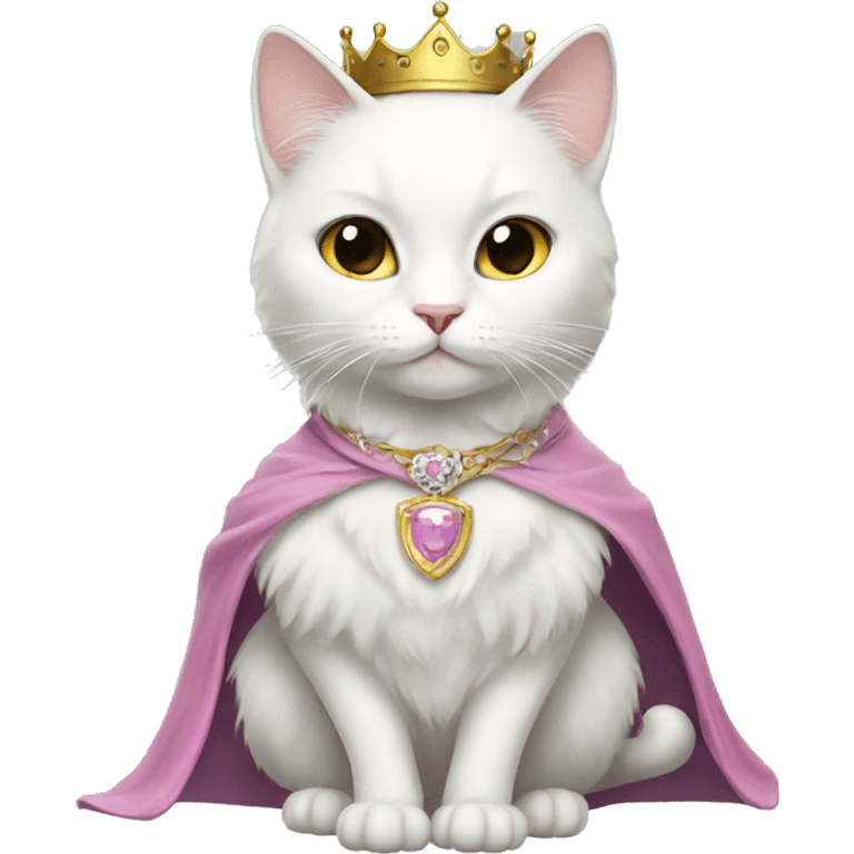 white cat with princess attire emoji