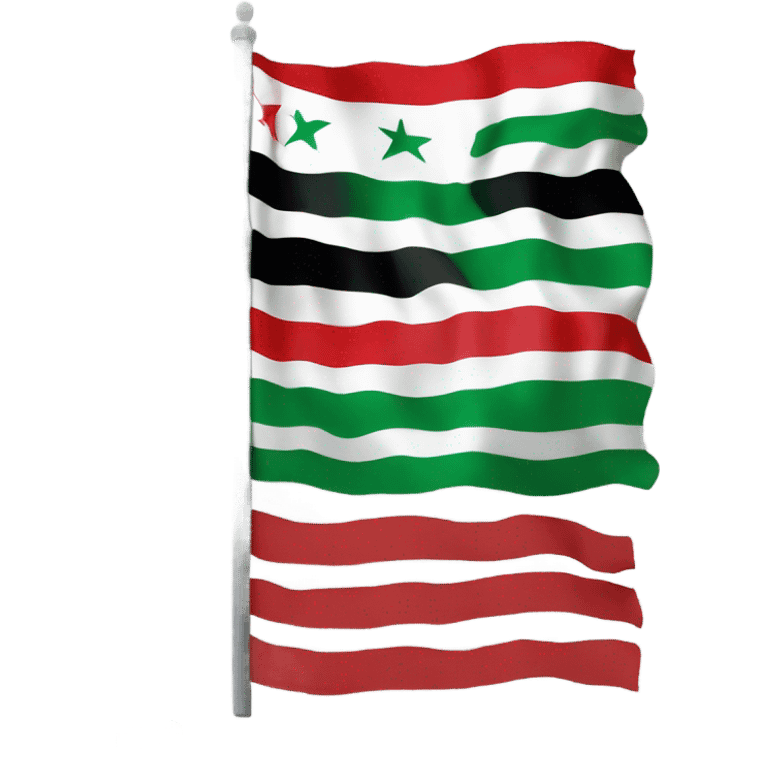 Syria flag but change the red color to green emoji